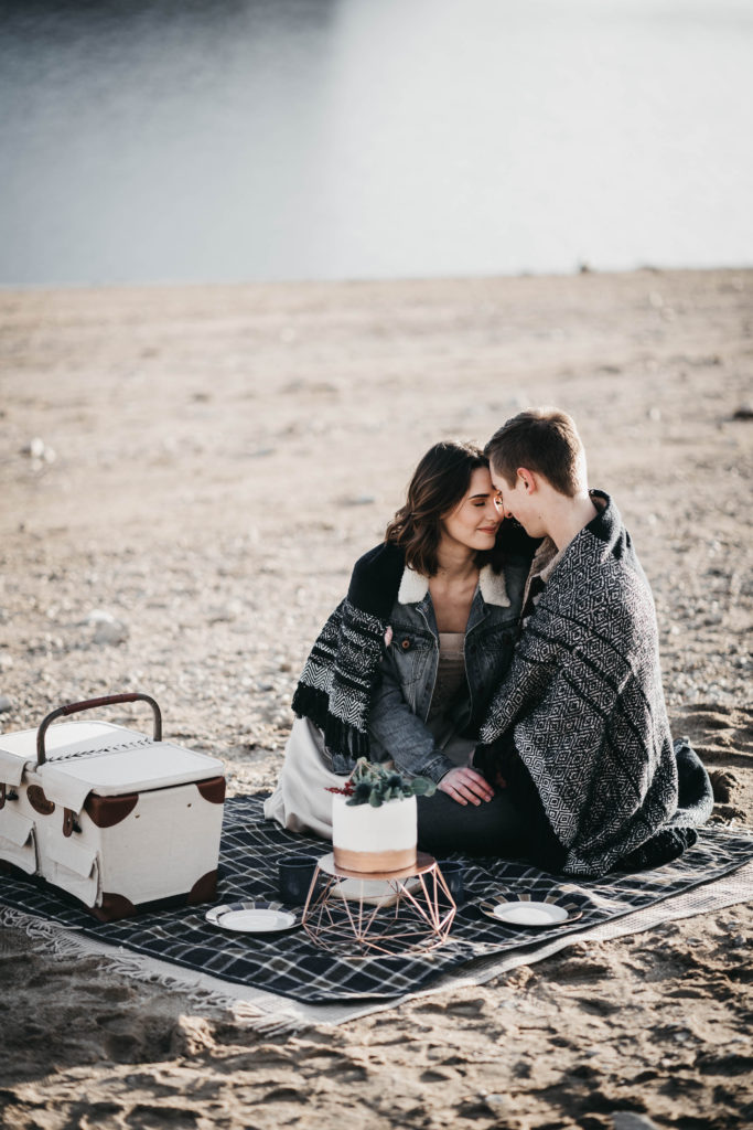 picnic at lucky peak lake during an elopement