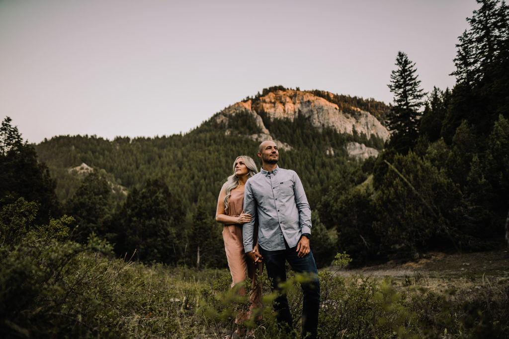 Photo of couple during their Wolverine Canyon engagement session outside of Idaho Falls