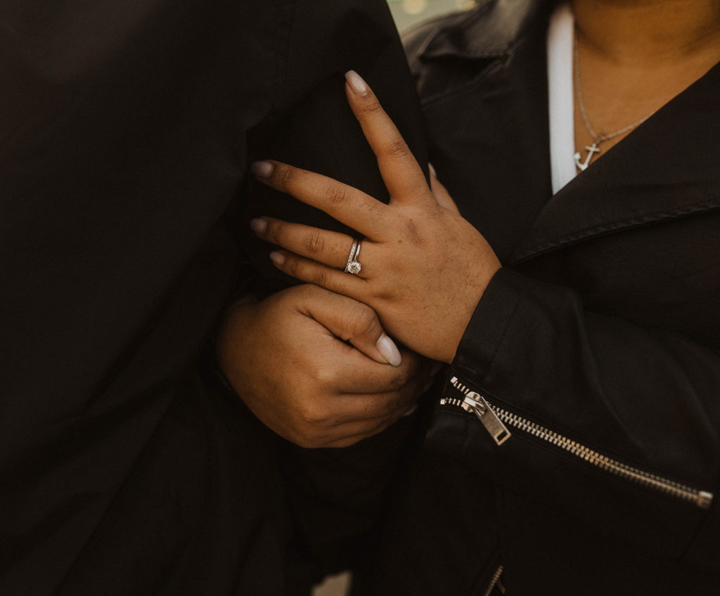 engagement ring in boise detail shot