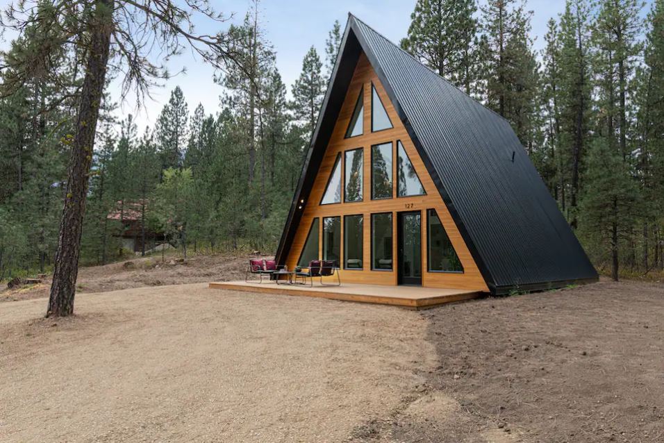 A-Frame cabin in Garden Valley for an Idaho elopement