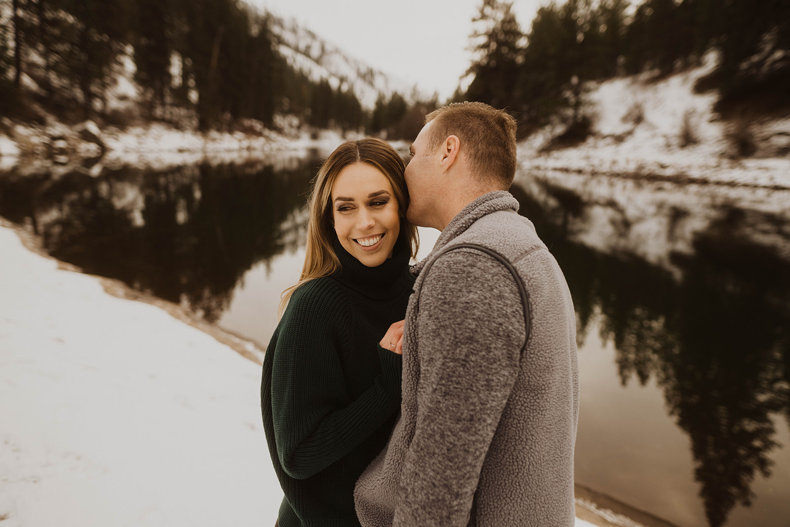 Snowy Payette River Couple Session